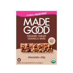 MadeGood Chocolate Chip Granola Bar - 10.2oz/12ct