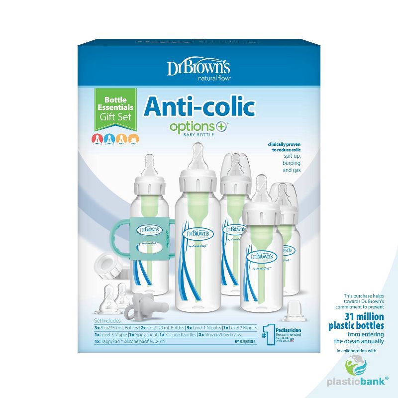 slide 24 of 24, Dr. Brown's Anti-Colic Options+ Baby Bottle Essentials & Sippy Spout Gift Set - 0-6m, 1 ct