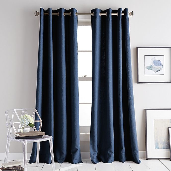 slide 1 of 1, DKNY Avenue Grommet Room Darkening Window Curtain Panel - Indigo, 84 in