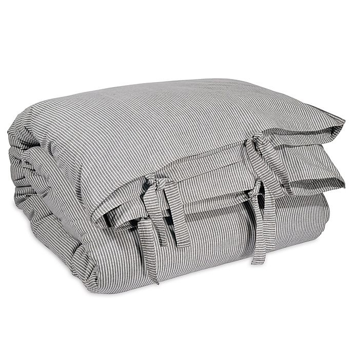 slide 5 of 5, DKNYpure Stripe Full/Queen Duvet Cover - Grey, 1 ct