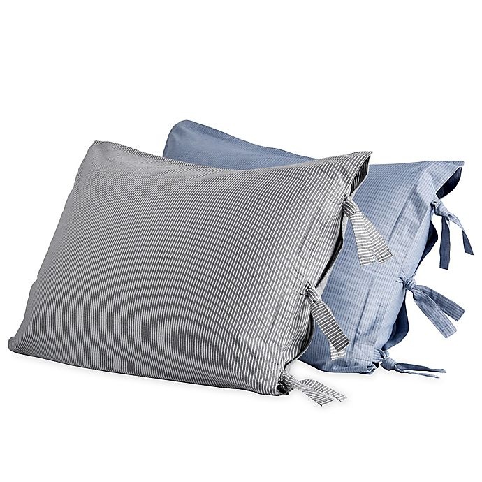 slide 3 of 3, DKNYpure Stripe Standard Pillow Sham - Grey, 1 ct