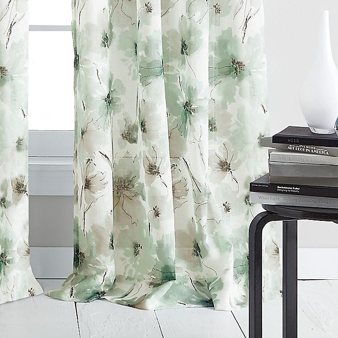 slide 3 of 4, DKNY Modern Bloom Grommet Sheer Window Curtain Panel - Mist, 63 in