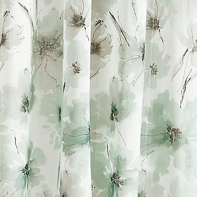 slide 4 of 4, DKNY Modern Bloom Grommet Sheer Window Curtain Panel - Mist, 63 in