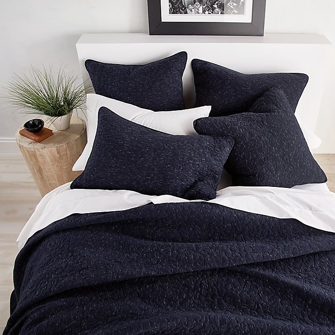 slide 3 of 6, DKNY Speckled Jersey Standard Pillow Sham - Navy, 1 ct