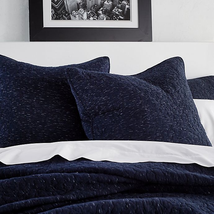 slide 6 of 6, DKNY Speckled Jersey European Pillow Sham - Navy, 1 ct