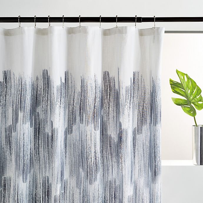 slide 2 of 4, DKNY Brushstroke Ombre Shower Curtain - Indigo, 1 ct