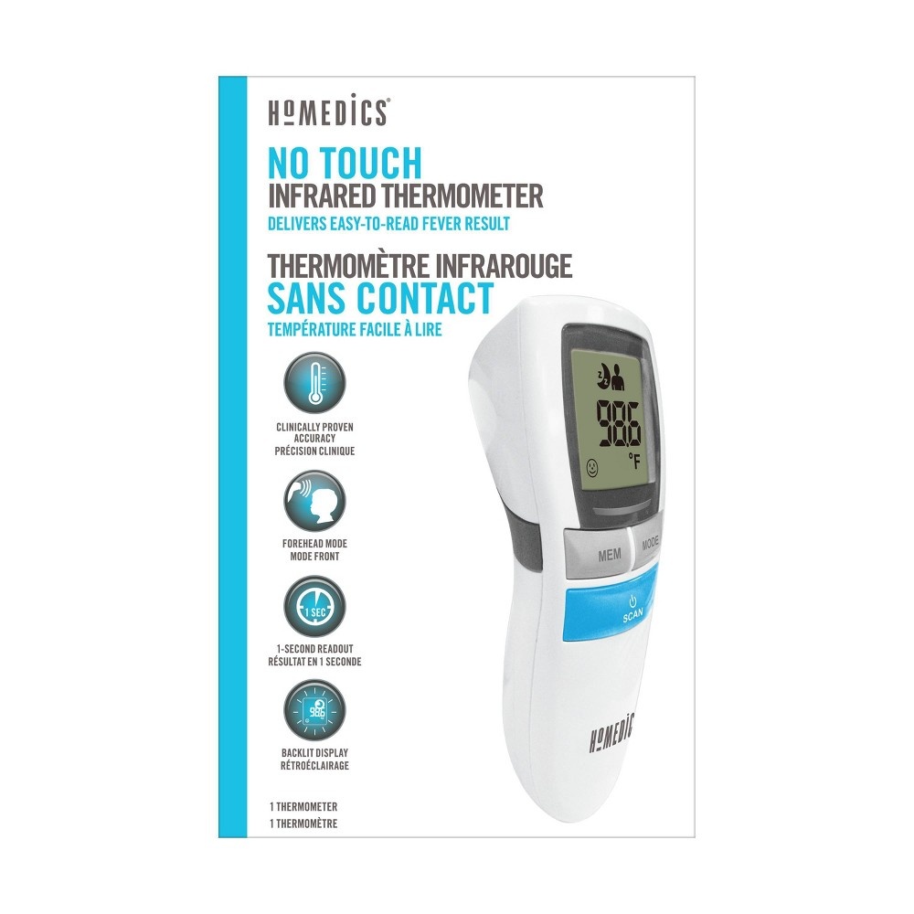 slide 2 of 4, Homedics No-Touch Infrared Thermometer, 1 ct