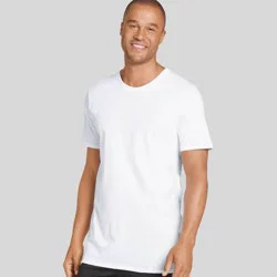 Jockey Generation™ Men's Tall Cotton Crewneck Undershirt 2pk - White 2XLT: Relaxed Fit, Moisture Wicking