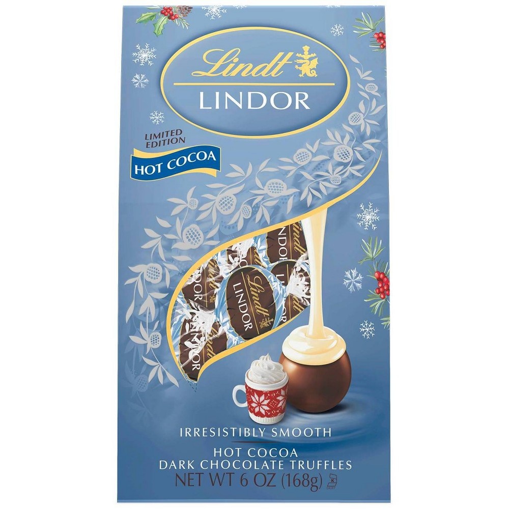 slide 2 of 8, Lindt Lindor Holiday Hot Cocoa Dark Chocolate Truffles, 6 oz