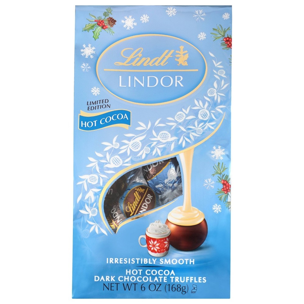 slide 5 of 8, Lindt Lindor Holiday Hot Cocoa Dark Chocolate Truffles, 6 oz