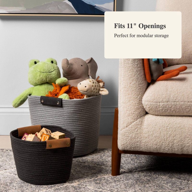 slide 4 of 5, 11" Decorative Coiled Rope Basket Gray Charcoal - Brightroom™: Storage Basket for Gifts, 11 Inch Cube System Compatible, 1 ct