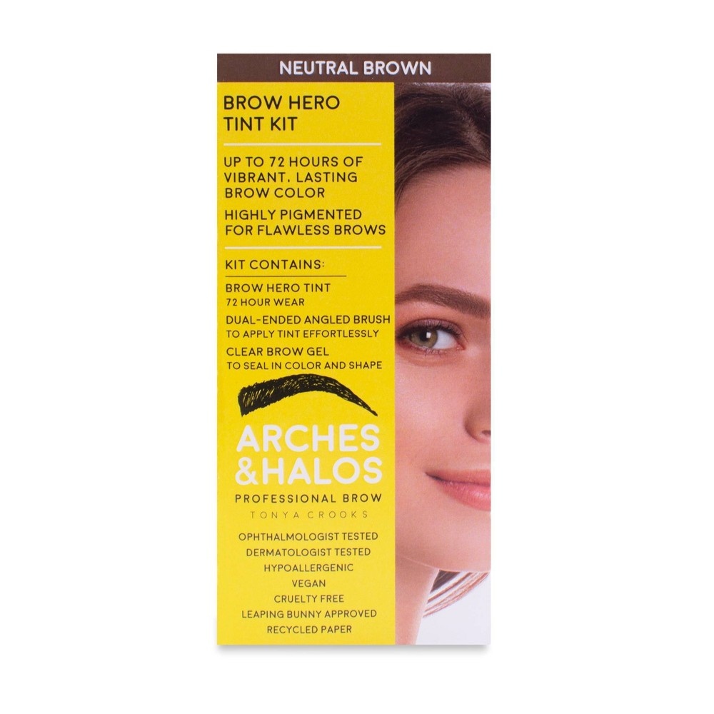 slide 2 of 4, Arches & Halos New Brow Hero Tint Kit - Neutral Brown - 0.016 fl oz - 2pc, 0.016 fl oz