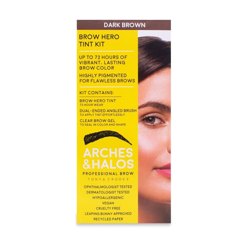slide 3 of 3, Arches & Halos New Brow Hero Tint Kit - Dark Brown - 0.016 fl oz - 2pc, 0.016 fl oz