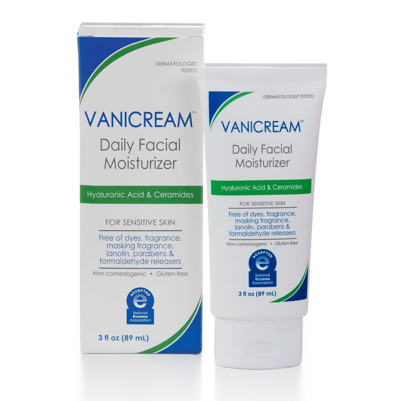 slide 1 of 9, Vanicream Daily Facial Moisturizer with Hyaluronic Acid & Ceramides for Sensitive Skin - Unscented - 3 fl oz, 3 fl oz
