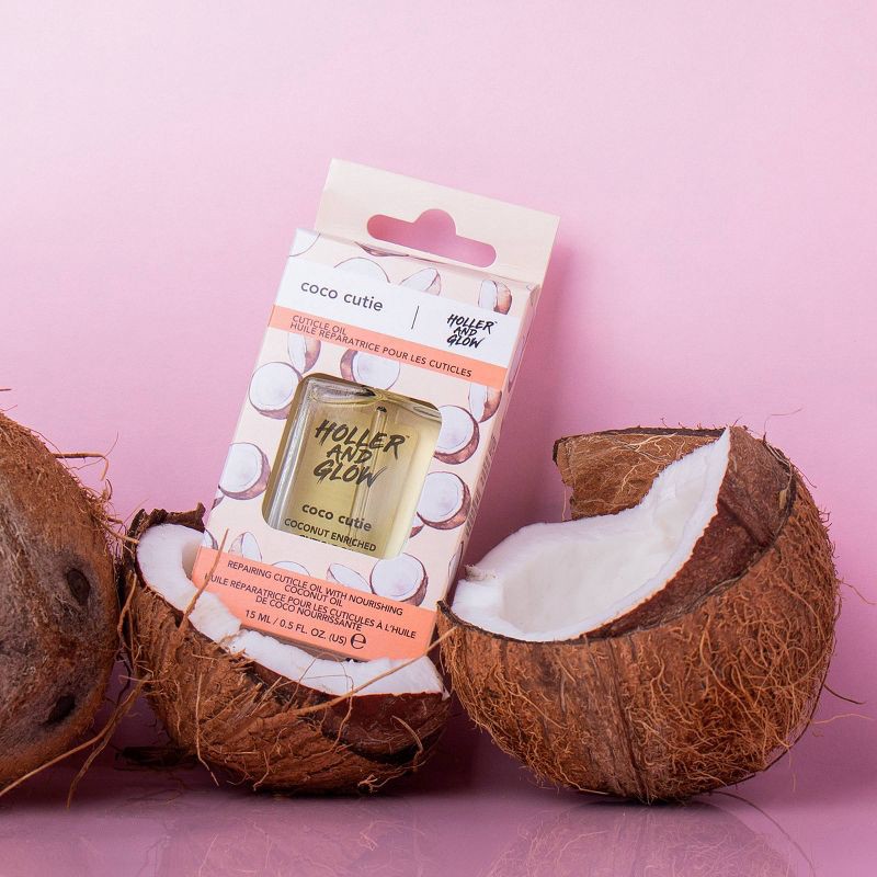 slide 5 of 6, Holler and Glow Coco Cutie Coconut Enriched Cuticle Oil - 0.5 fl oz, 0.5 fl oz