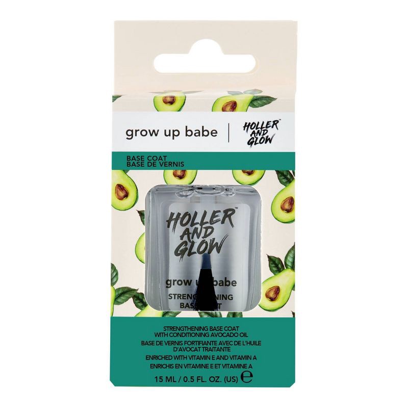 slide 1 of 7, Holler and Glow Grow Up Babe Strengthening Base Coat - 0.5 fl oz, 0.5 fl oz