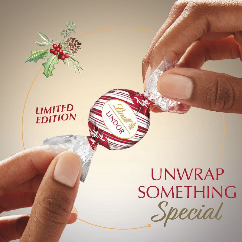 slide 4 of 13, Lindt LINDOR White Chocolate Candy Peppermint Truffles – 6oz, 6 oz