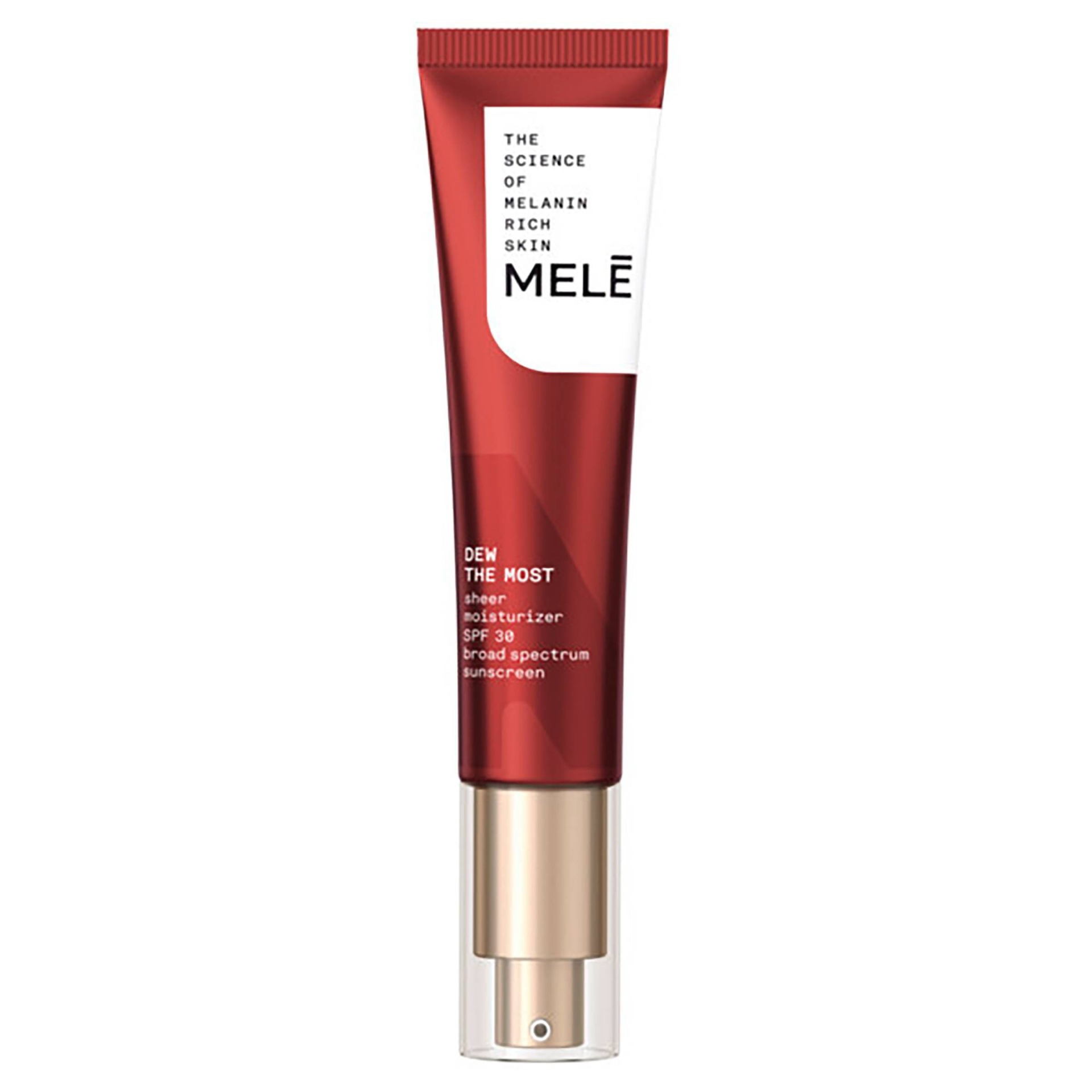 slide 1 of 7, MELE Dew The Most Sheer Facial Moisturizer with SPF 30 Sunscreen for Melanin Rich Skin, 1 fl oz