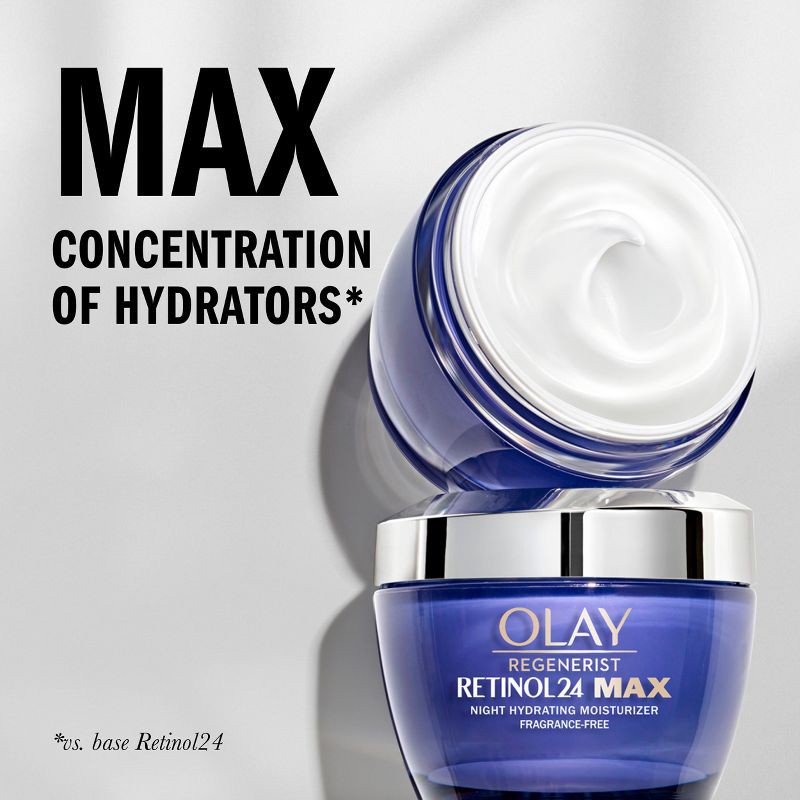 slide 3 of 9, Olay Retinol 24 Max Night Face Moisturizer for Dull Skin Fragrance-Free - 1.7oz, 1.7 oz