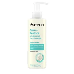 Aveeno Calm + Restore Face Cleanser for Sensitive Skin with Nourishing Oat & Feverfew - Fragrance Free - 7.8 fl oz