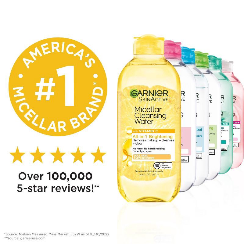 slide 7 of 8, Garnier SkinActive Micellar Vitamin C Cleansing Water to Brighten Skin - 13.5 fl oz, 13.5 fl oz