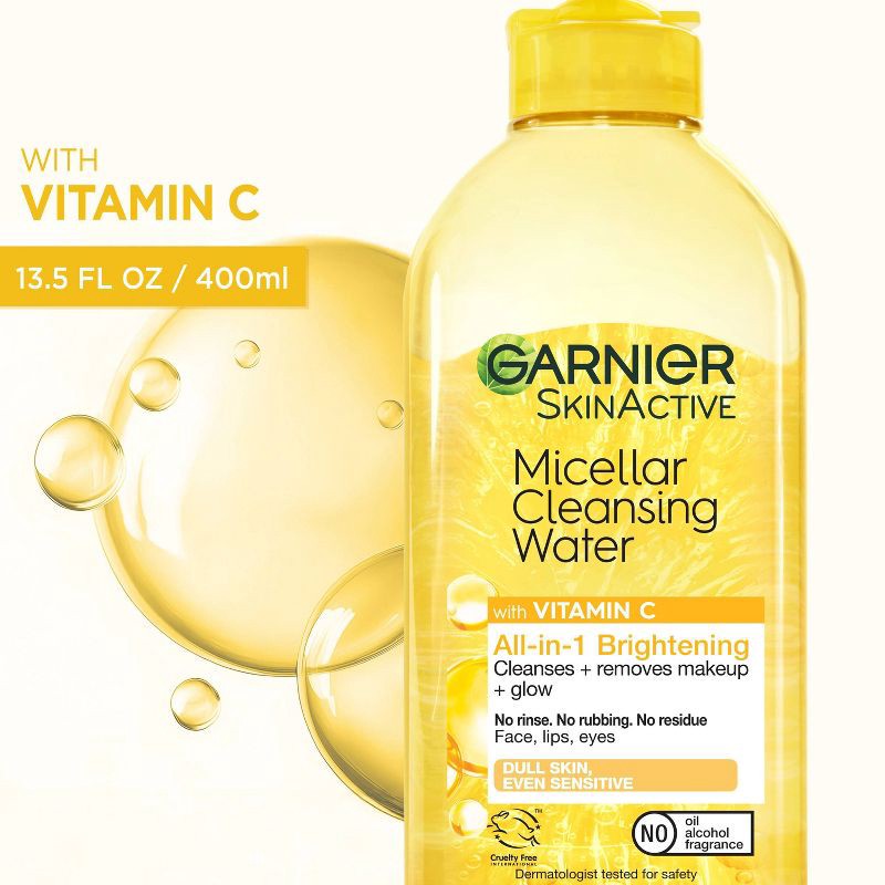 slide 8 of 8, Garnier SkinActive Micellar Vitamin C Cleansing Water to Brighten Skin - 13.5 fl oz, 13.5 fl oz