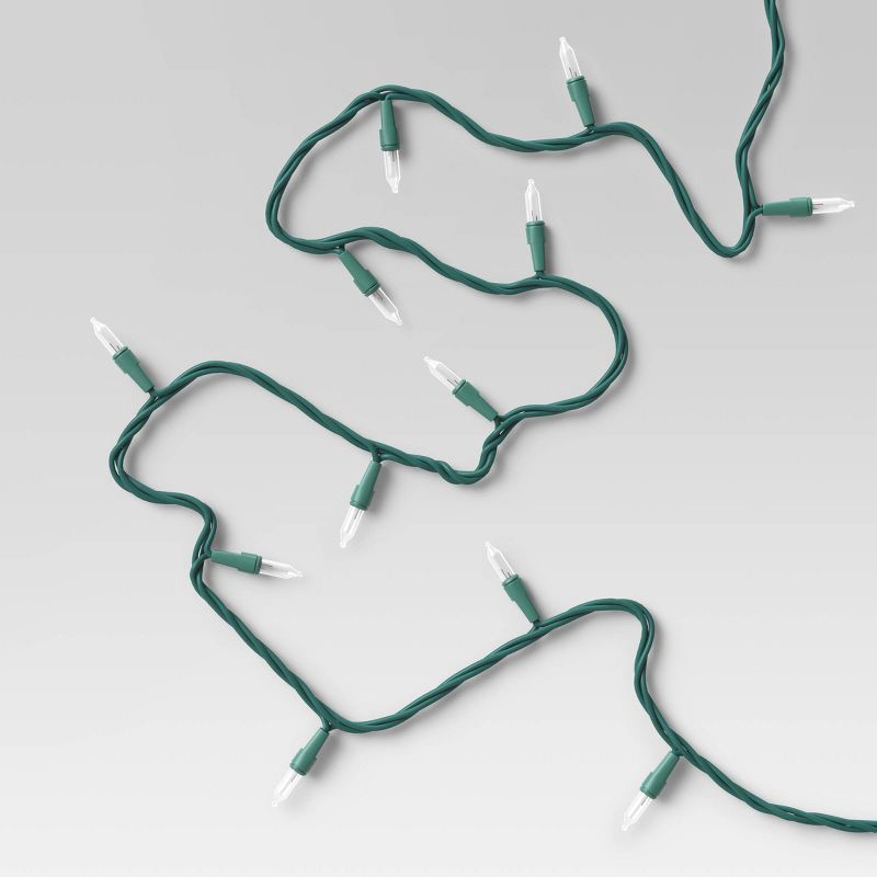 slide 1 of 1, 100ct Incandescent Outdoor String Mini Lights Green - Threshold, 1 ct