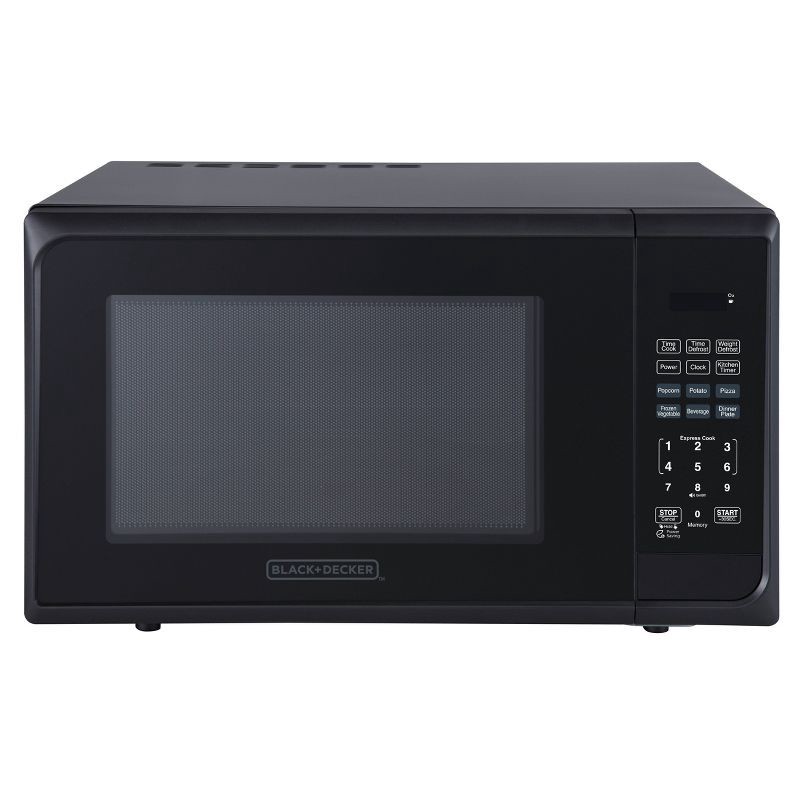 slide 3 of 6, BLACK+DECKER 1.1 cu ft 1000W Microwave Oven - Stainless Steel Black: Countertop, Child Lock, 6 One-Touch Settings, 1 ct