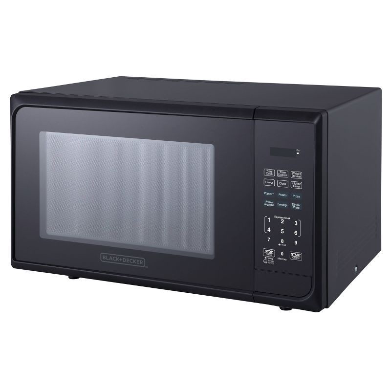 slide 4 of 6, BLACK+DECKER 1.1 cu ft 1000W Microwave Oven - Stainless Steel Black: Countertop, Child Lock, 6 One-Touch Settings, 1 ct