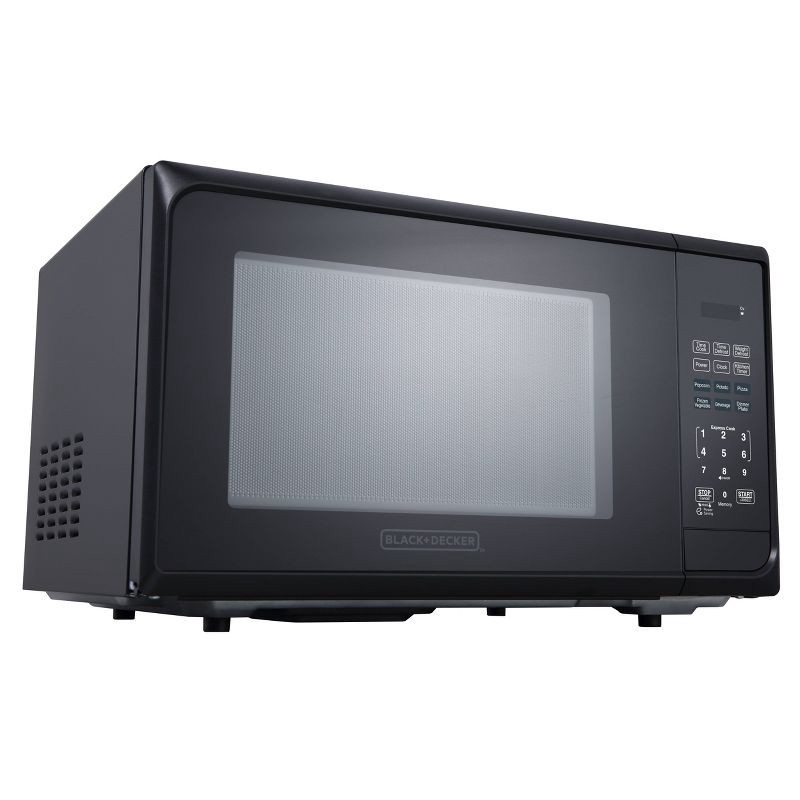 slide 6 of 6, BLACK+DECKER 1.1 cu ft 1000W Microwave Oven - Stainless Steel Black: Countertop, Child Lock, 6 One-Touch Settings, 1 ct