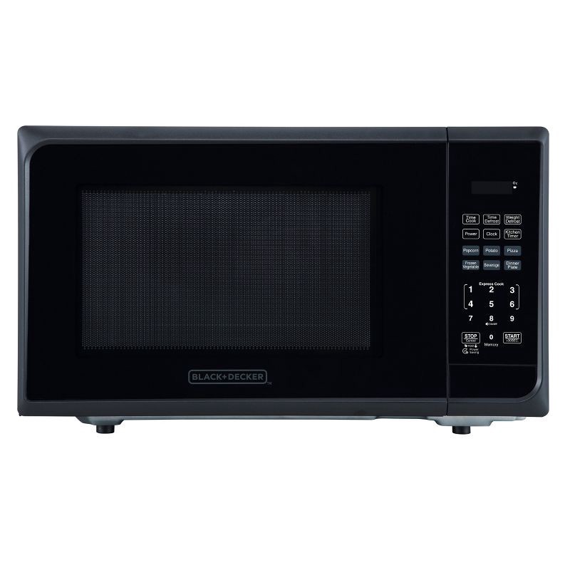 slide 1 of 6, BLACK+DECKER 1.1 cu ft 1000W Microwave Oven - Stainless Steel Black: Countertop, Child Lock, 6 One-Touch Settings, 1 ct