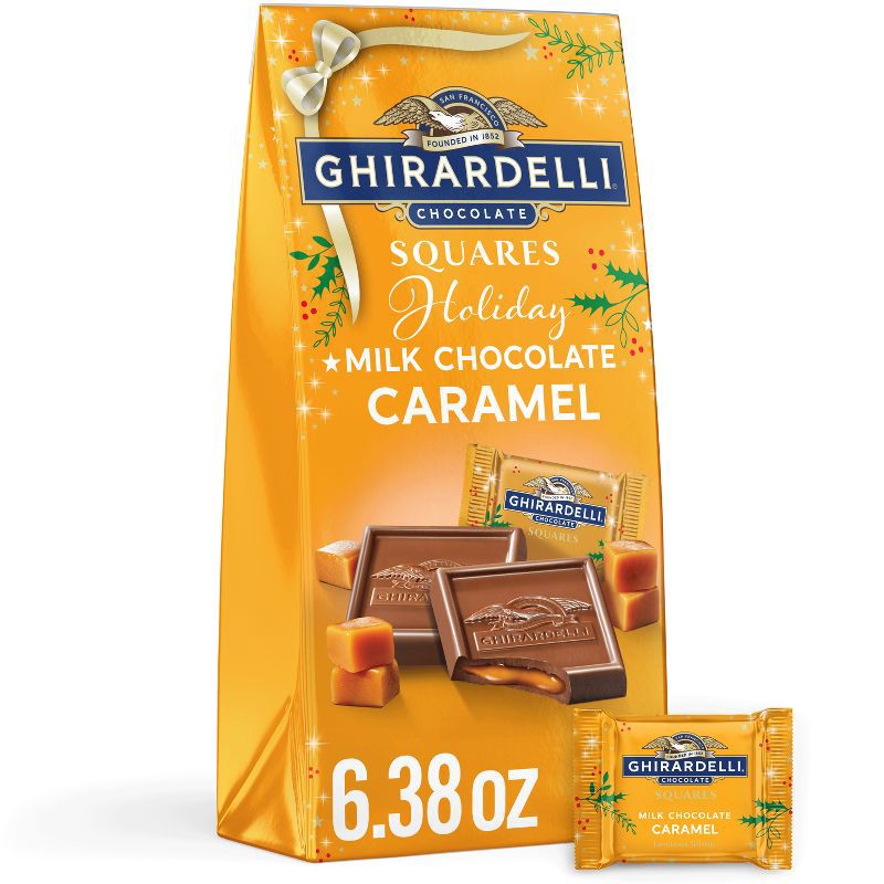 slide 1 of 7, Ghirardelli Christmas Milk Chocolate Caramel Squares - 6.38oz, 6.38 oz