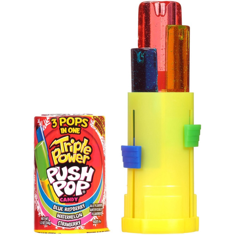 slide 3 of 3, Push Pop Holiday Triple Power Sucker - 1.2oz, 1.2 oz