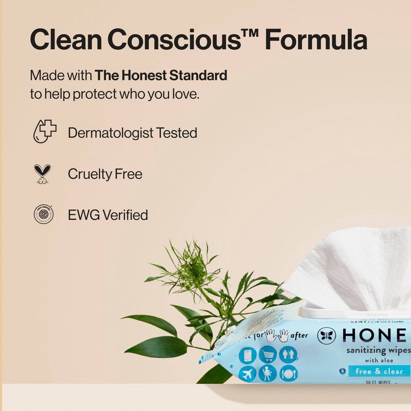 slide 5 of 12, The Honest Company Alcohol Hand Sanitizing Wipes - 3pk/150ct, 3 pk; 150 ct