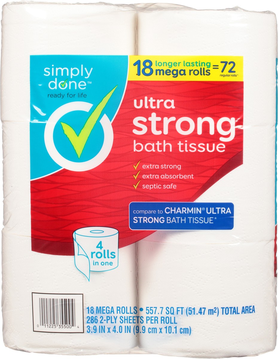 slide 7 of 13, Simply Done 2-Ply Mega Roll Ultra Strong Bath Tissue 18 ea, 18 ct