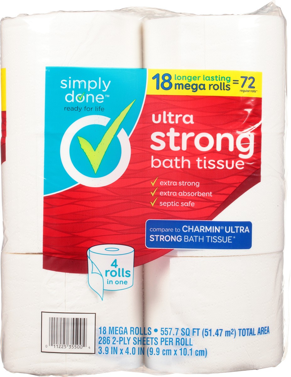 slide 12 of 13, Simply Done 2-Ply Mega Roll Ultra Strong Bath Tissue 18 ea, 18 ct