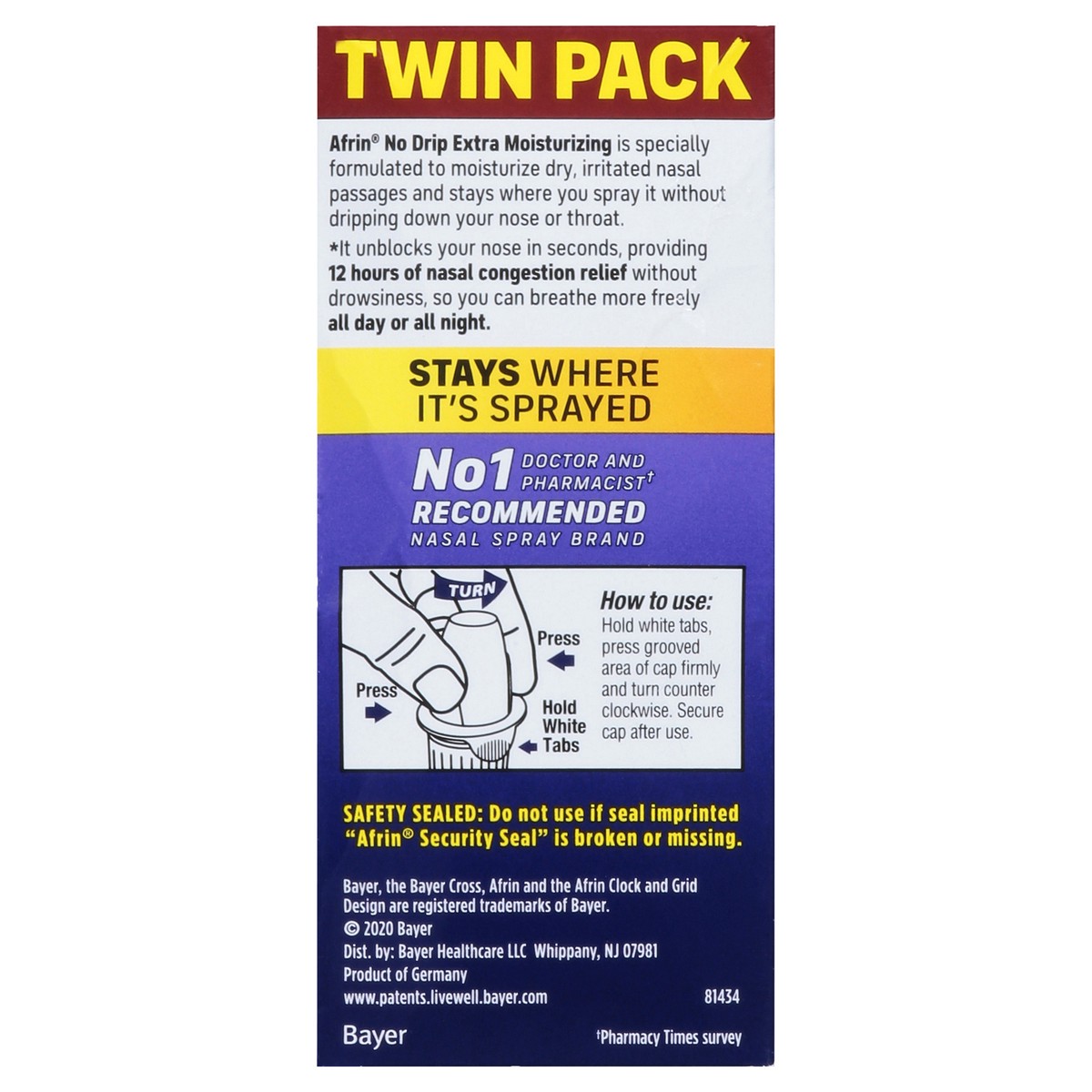 slide 7 of 14, Afrin Extra Moisturizing Nasal Pump Mist Twin Pack Bottle 2 ea, 2 ct
