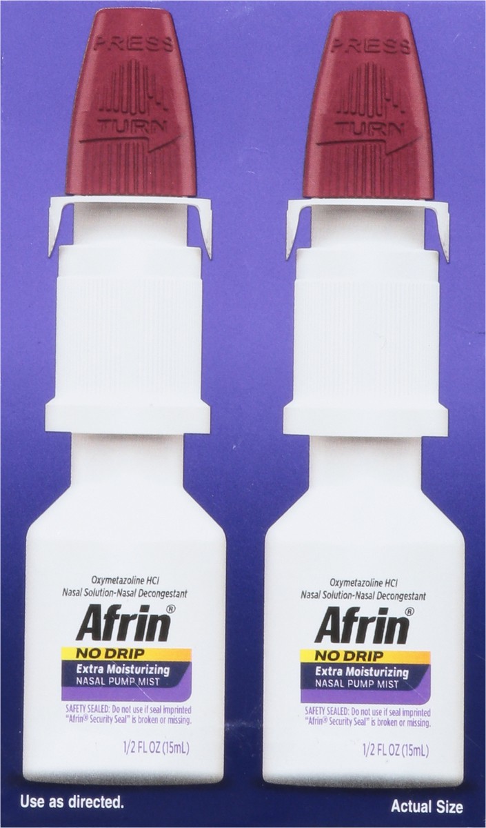 slide 2 of 14, Afrin Extra Moisturizing Nasal Pump Mist Twin Pack Bottle 2 ea, 2 ct