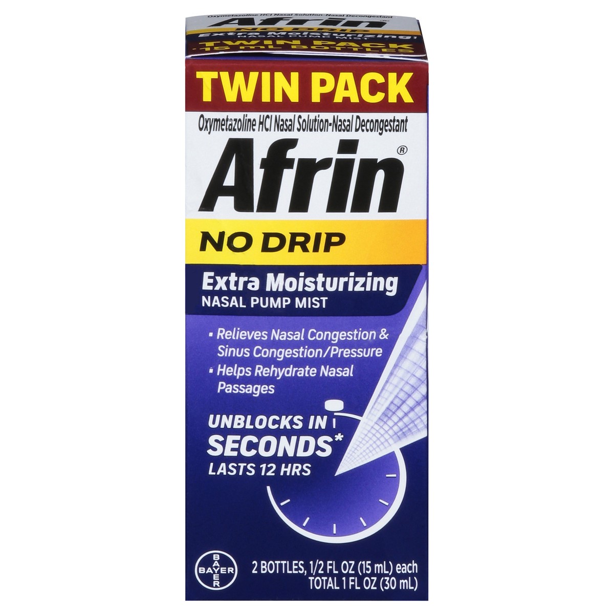 slide 3 of 14, Afrin Extra Moisturizing Nasal Pump Mist Twin Pack Bottle 2 ea, 2 ct