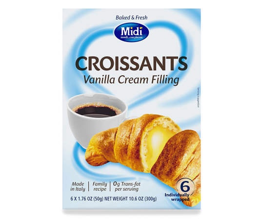 slide 1 of 1, Midi Vanilla Custard Cream Filled Croissant, 10.6 Oz., 1 ct