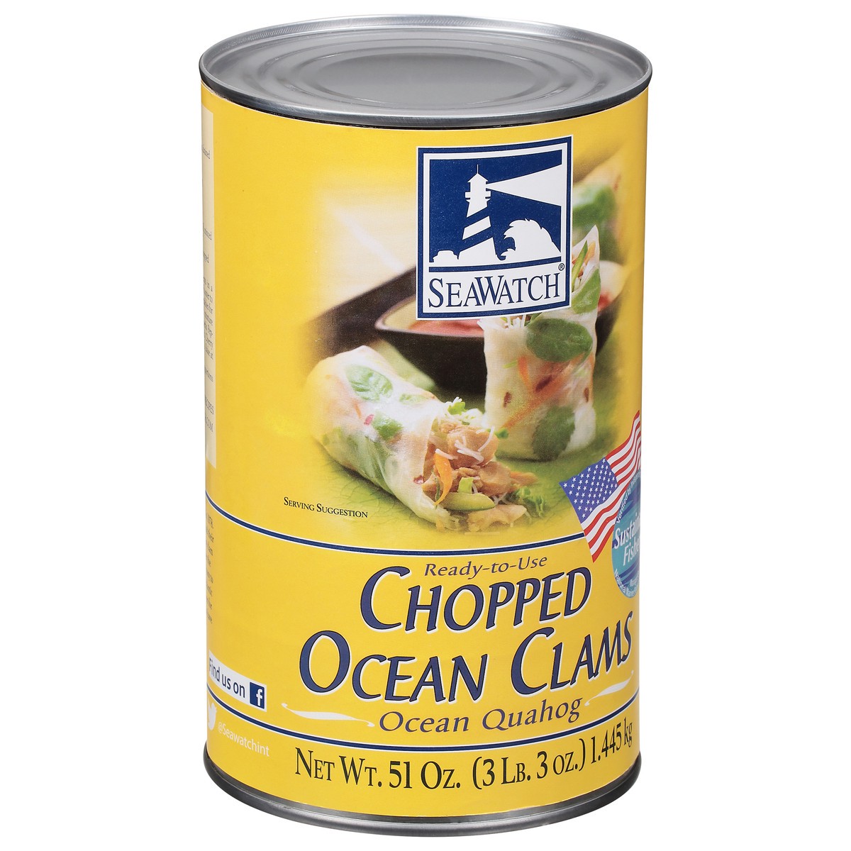 slide 9 of 9, SeaWatch Chopped Ocean Clams 51 oz, 51 oz