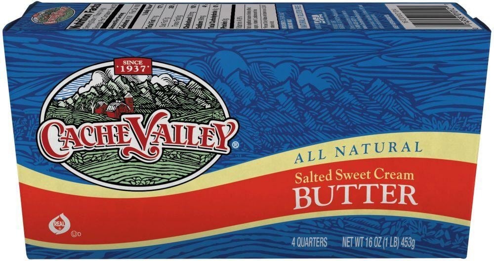 slide 1 of 1, Cache Valley Salted Butter Quarters, 16 oz