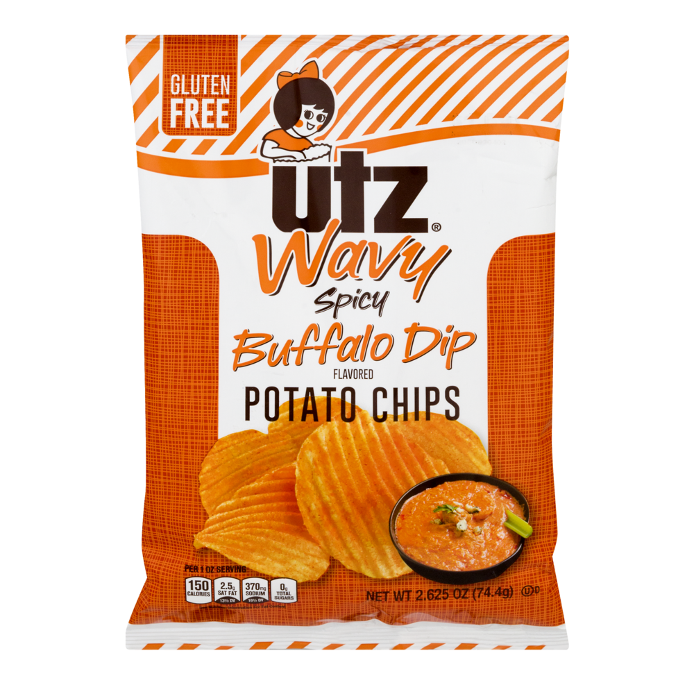 slide 1 of 1, Utz Single Serve Spicy Buffalo Dip Chips, 2.625 oz