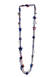 Meijer Corporate Seasonal Patriotic Star Necklaces, Red/Silver/Blue