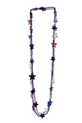 Meijer Corporate Seasonal Patriotic Star Necklaces, Red/Silver/Blue