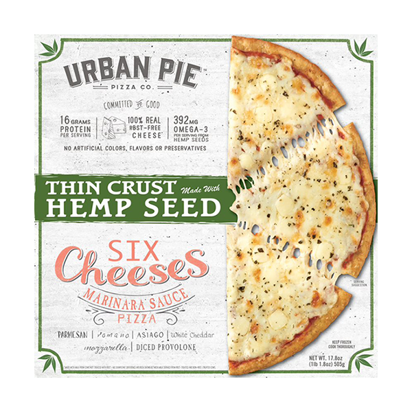 slide 1 of 1, Urban Pie Pizza Co. Pizza, Thin Crust Made With Hemp Seed, Six Cheeses Marinara Sauce, 17.8 oz