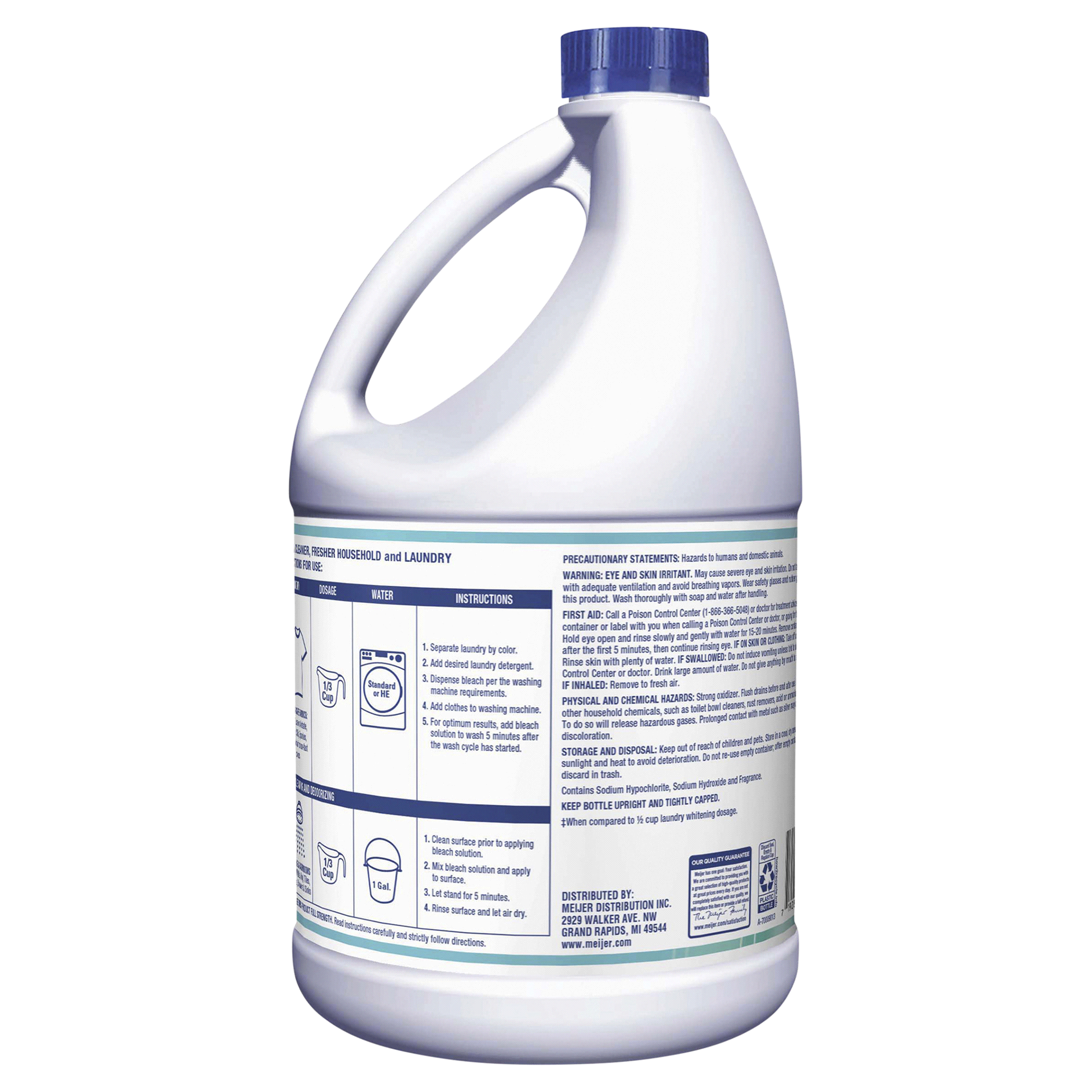 slide 9 of 13, Meijer Low Splash Bleach, Linen Scent, 81 oz