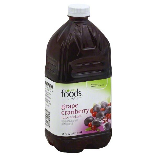 slide 1 of 1, Lowes Foods Grape Cranberry Juice Cocktail - 64 oz, 64 oz