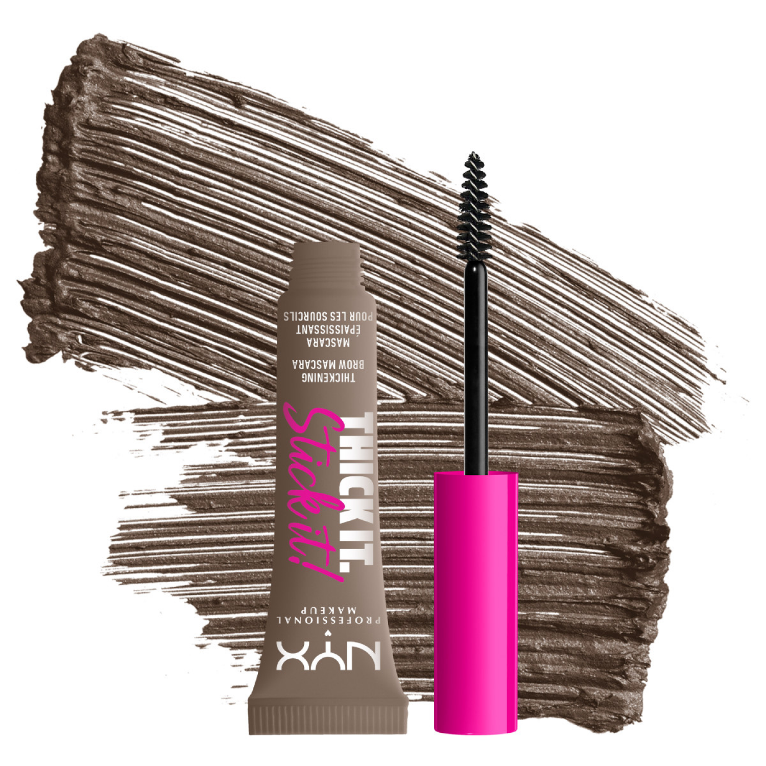 slide 2 of 5, Nyx Professional Makeup Pro Tools Thick It. Stick It. Brow Mascara - Taupe, 1 ct
