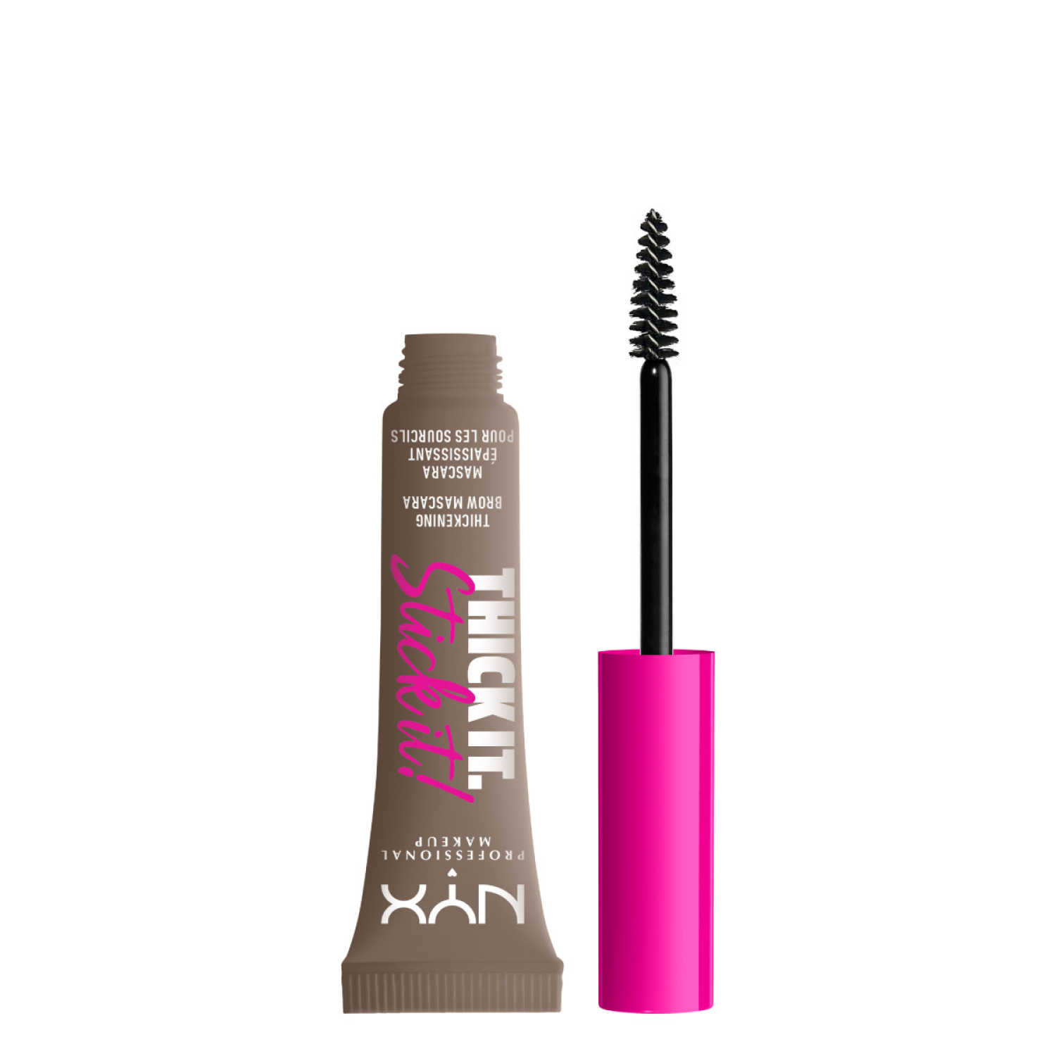 slide 1 of 5, Nyx Professional Makeup Pro Tools Thick It. Stick It. Brow Mascara - Taupe, 1 ct